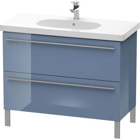 Duravit X-Large 39" x 26" x 18" Stone Blue High Gloss Finish Two Drawer Floorstanding Vanity Unit (XL651704747)