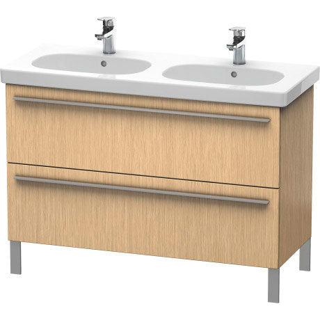 Duravit X-Large 45" x 26" x 18" Brushed Oak Finish Two Drawer Floorstanding Vanity Unit (XL651801212)