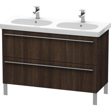 Duravit X-Large 45" x 26" x 18" Chestnut Dark Finish Two Drawer Floorstanding Vanity Unit (XL651805353)