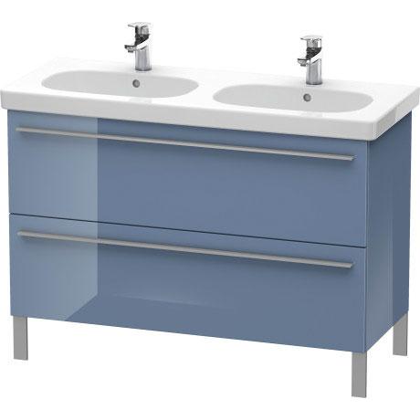 Duravit X-Large 45" x 26" x 18" Stone Blue High Gloss Finish Two Drawer Floorstanding Vanity Unit (XL651804747)