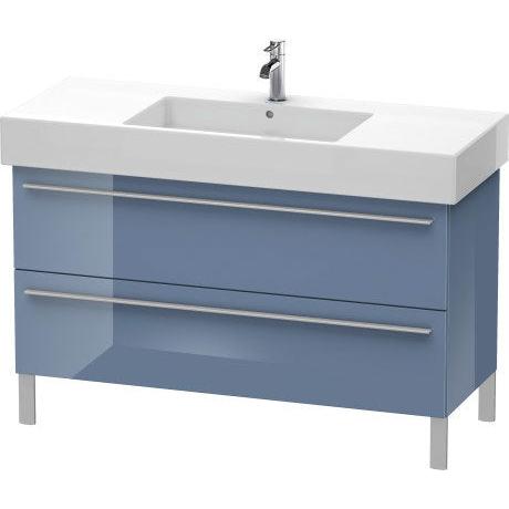 Duravit X-Large 47" x 23" x 18" Stone Blue High Gloss Finish Two Drawer Floorstanding Vanity Unit (XL654504747)