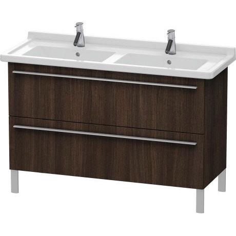 Duravit X-Large 47" x 26" x 18" Chestnut Dark Finish Two Drawer Floorstanding Vanity Unit (XL653805353)