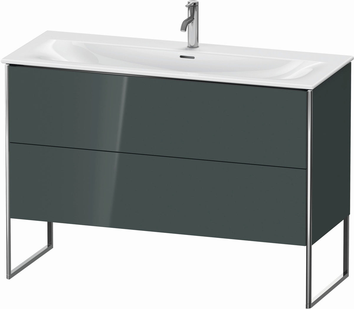 Duravit XSquare 48" Dolomite Gray Two Drawer Floorstanding Vanity Unit (XS452603838)