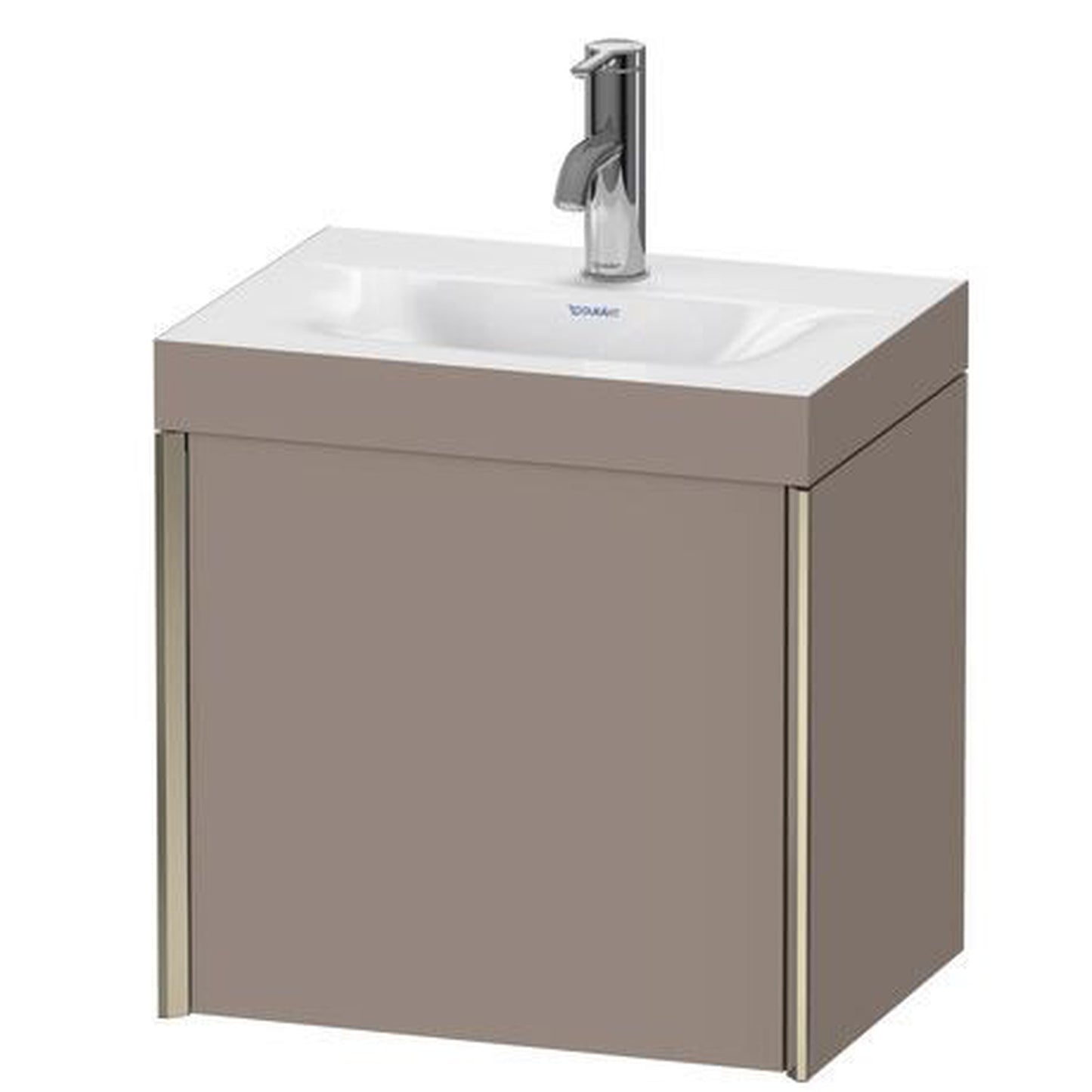 Duravit XViu 18" x 18" x 13" One Door C-Bonded Wall-Mount Vanity Kit With One Tap Hole, Basalt (XV4631OB143C)