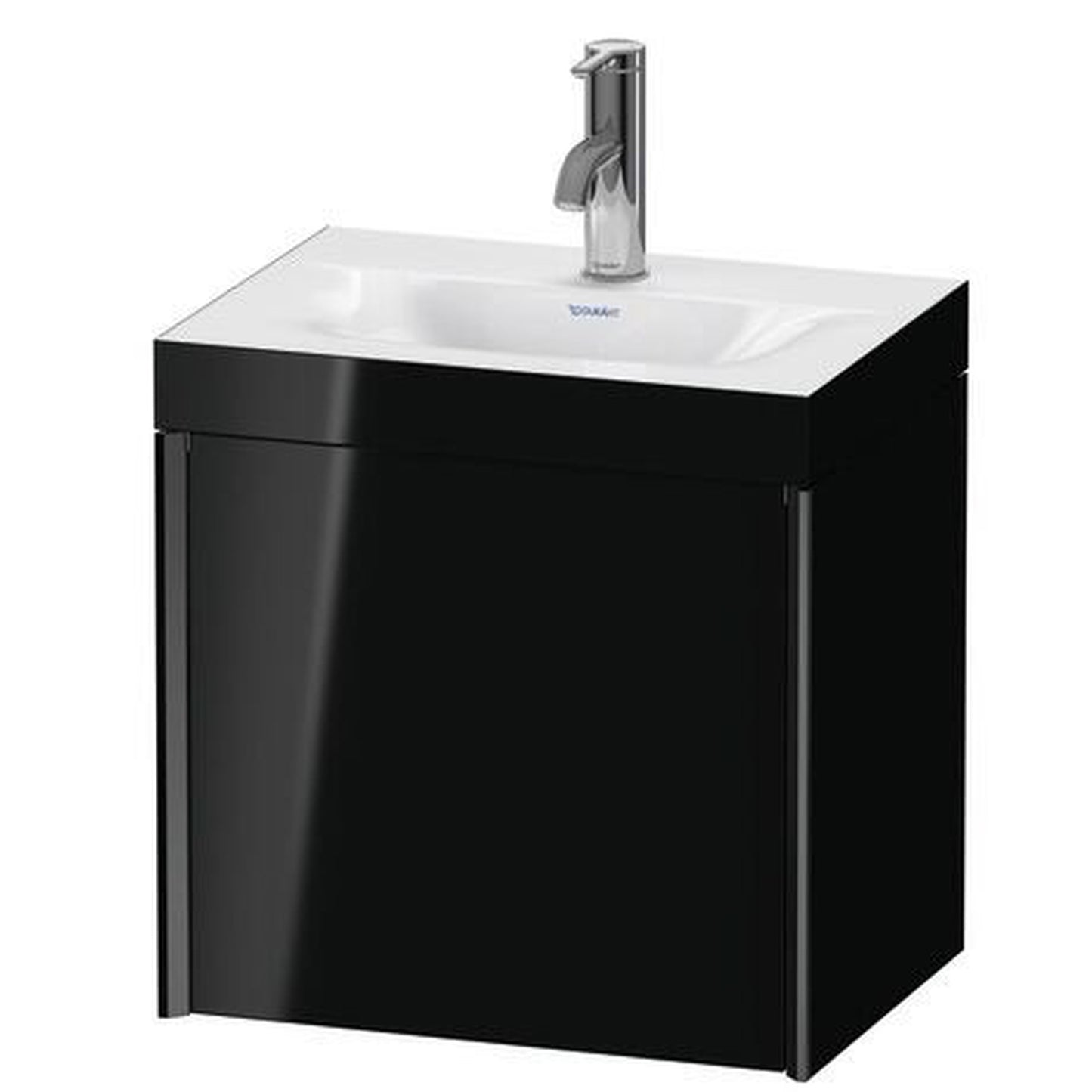 Duravit XViu 18" x 18" x 13" One Door C-Bonded Wall-Mount Vanity Kit With One Tap Hole, Black (XV4631OB240C)