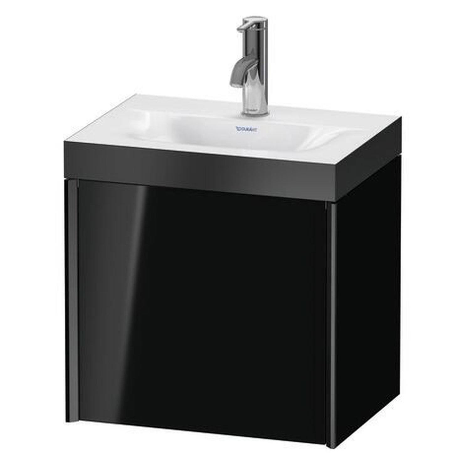 Duravit XViu 18" x 18" x 13" One Door C-Bonded Wall-Mount Vanity Kit With One Tap Hole, Black (XV4631OB240P)