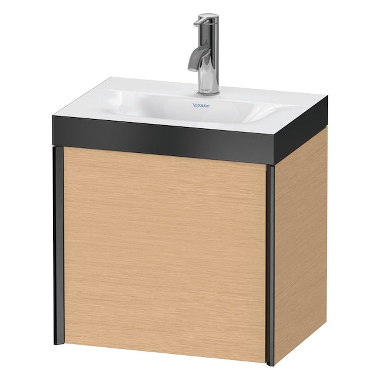 Duravit XViu 18" x 18" x 13" One Door C-Bonded Wall-Mount Vanity Kit With One Tap Hole, Brushed Oak (XV4631OB212P)