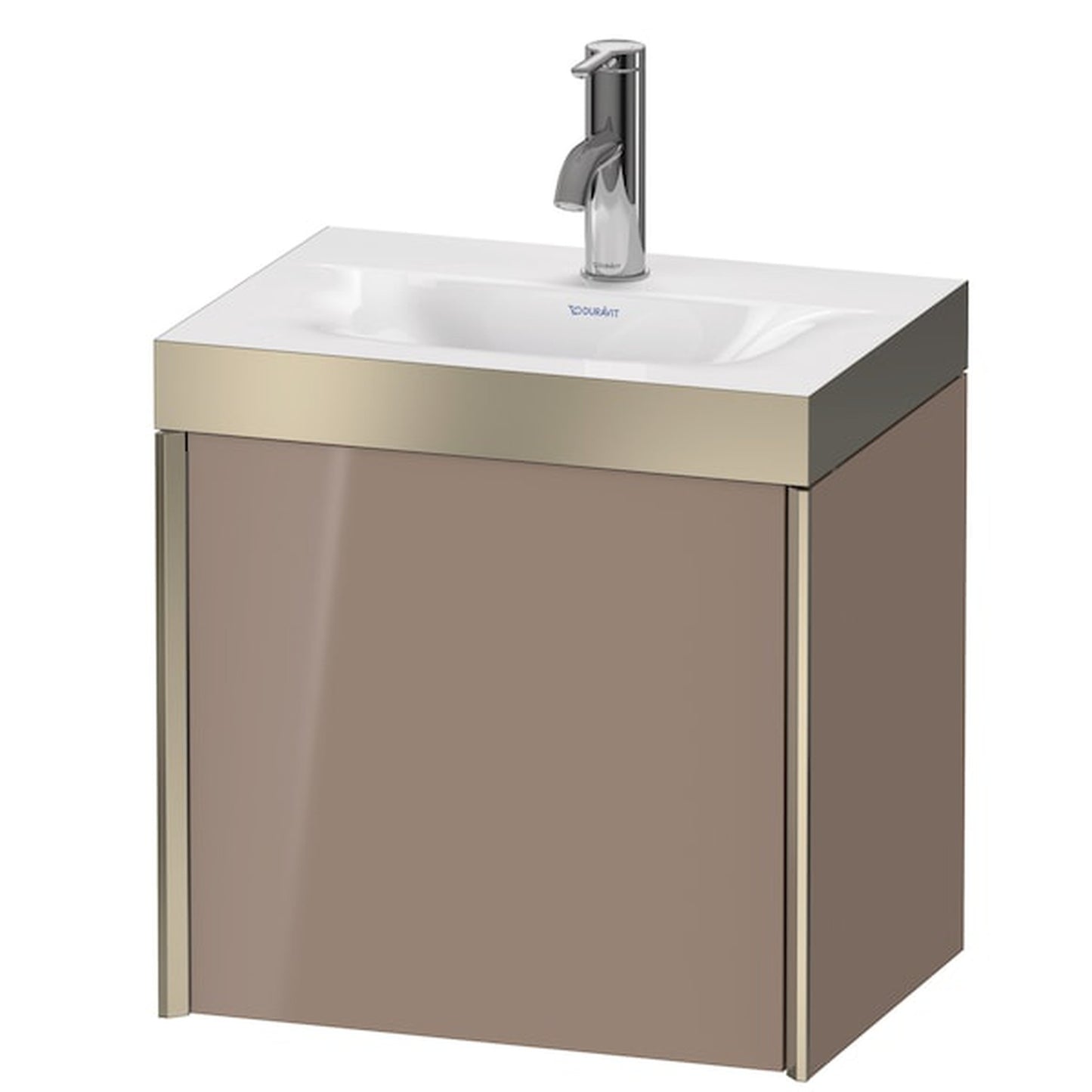 Duravit XViu 18" x 18" x 13" One Door C-Bonded Wall-Mount Vanity Kit With One Tap Hole, Cappuccino (XV4631OB186P)