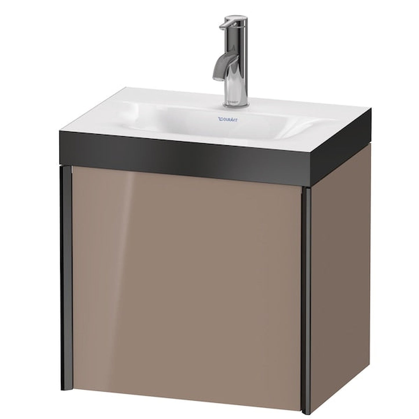 Duravit XViu 18" x 18" x 13" One Door C-Bonded Wall-Mount Vanity Kit With One Tap Hole, Cappuccino (XV4631OB286P)