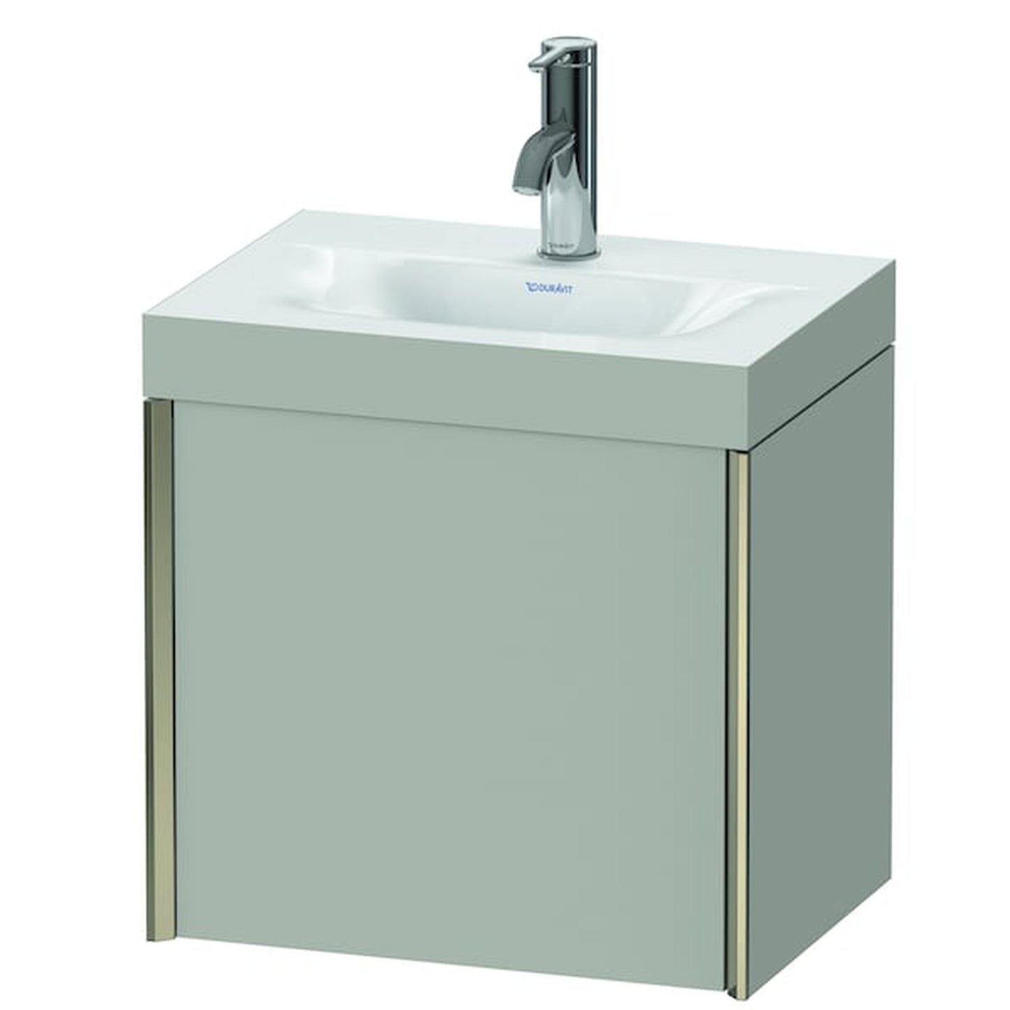 Duravit XViu 18" x 18" x 13" One Door C-Bonded Wall-Mount Vanity Kit With One Tap Hole, Concrete Gray (XV4631OB107C)