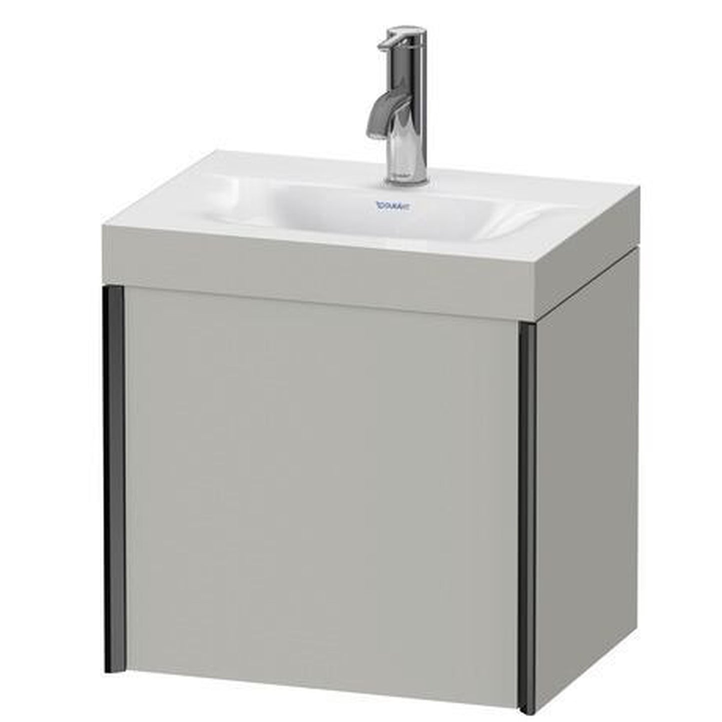 Duravit XViu 18" x 18" x 13" One Door C-Bonded Wall-Mount Vanity Kit With One Tap Hole, Concrete Gray (XV4631OB207C)