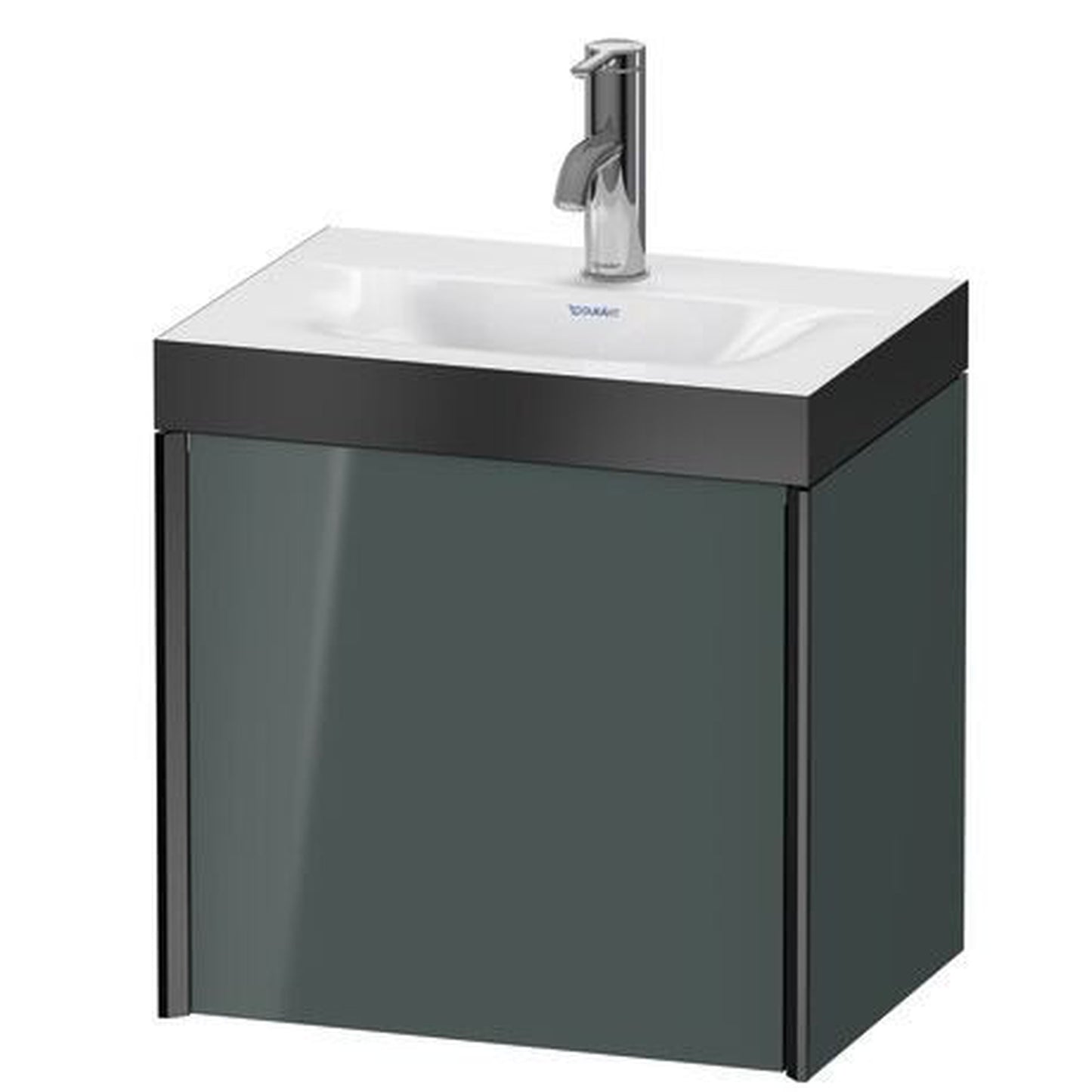 Duravit XViu 18" x 18" x 13" One Door C-Bonded Wall-Mount Vanity Kit With One Tap Hole, Dolomite Gray (XV4631OB238P)