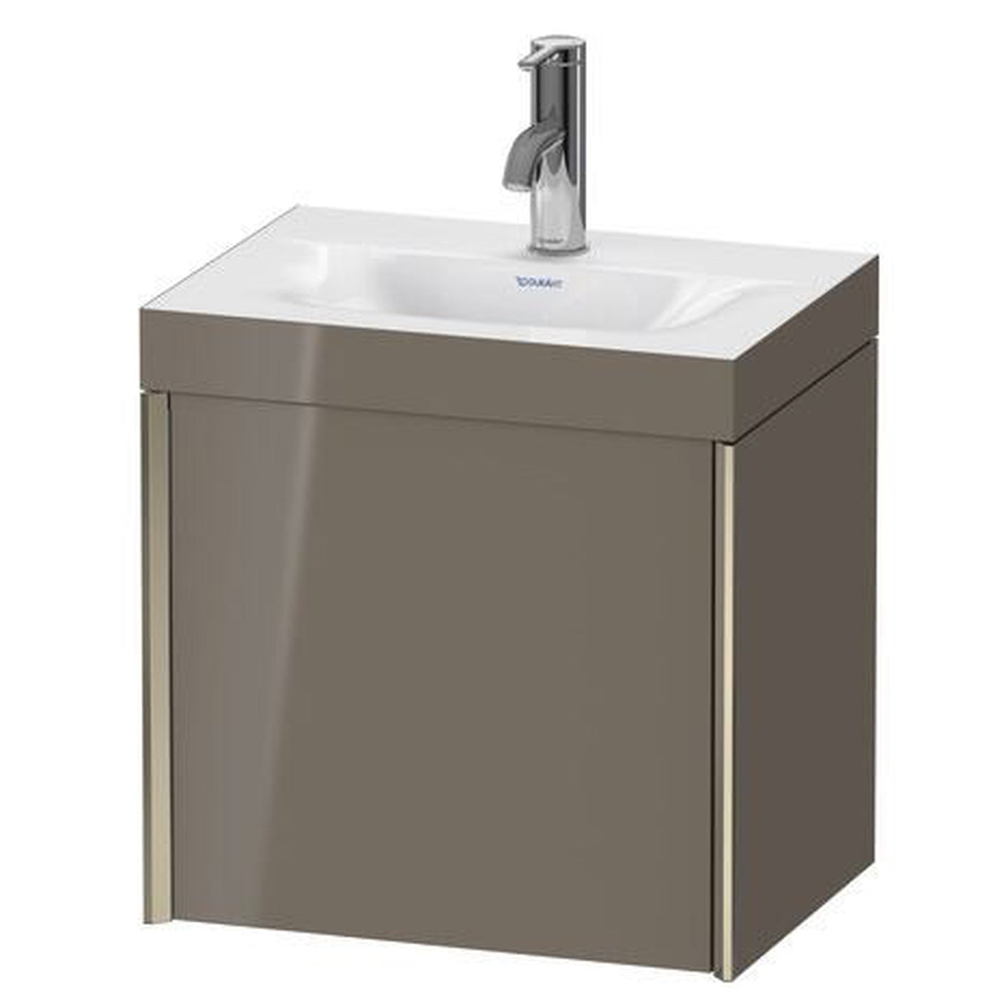 Duravit XViu 18" x 18" x 13" One Door C-Bonded Wall-Mount Vanity Kit With One Tap Hole, Flannel Gray (XV4631OB189C)