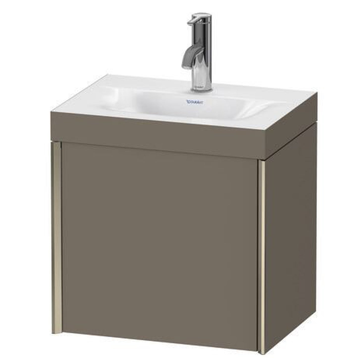 Duravit XViu 18" x 18" x 13" One Door C-Bonded Wall-Mount Vanity Kit With One Tap Hole, Flannel Gray (XV4631OB190C)