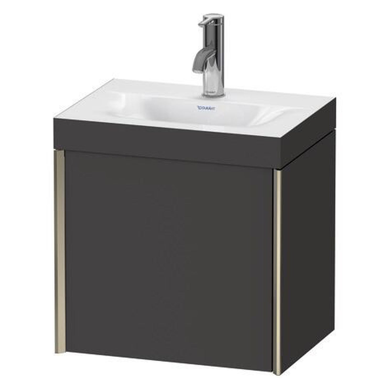 Duravit XViu 18" x 18" x 13" One Door C-Bonded Wall-Mount Vanity Kit With One Tap Hole, Graphite (XV4630OB180C)