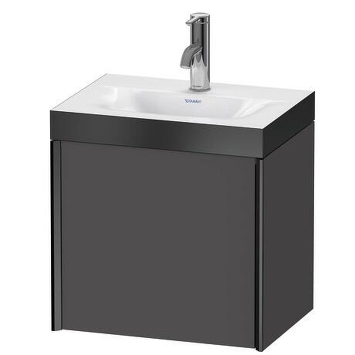 Duravit XViu 18" x 18" x 13" One Door C-Bonded Wall-Mount Vanity Kit With One Tap Hole, Graphite (XV4631OB249P)