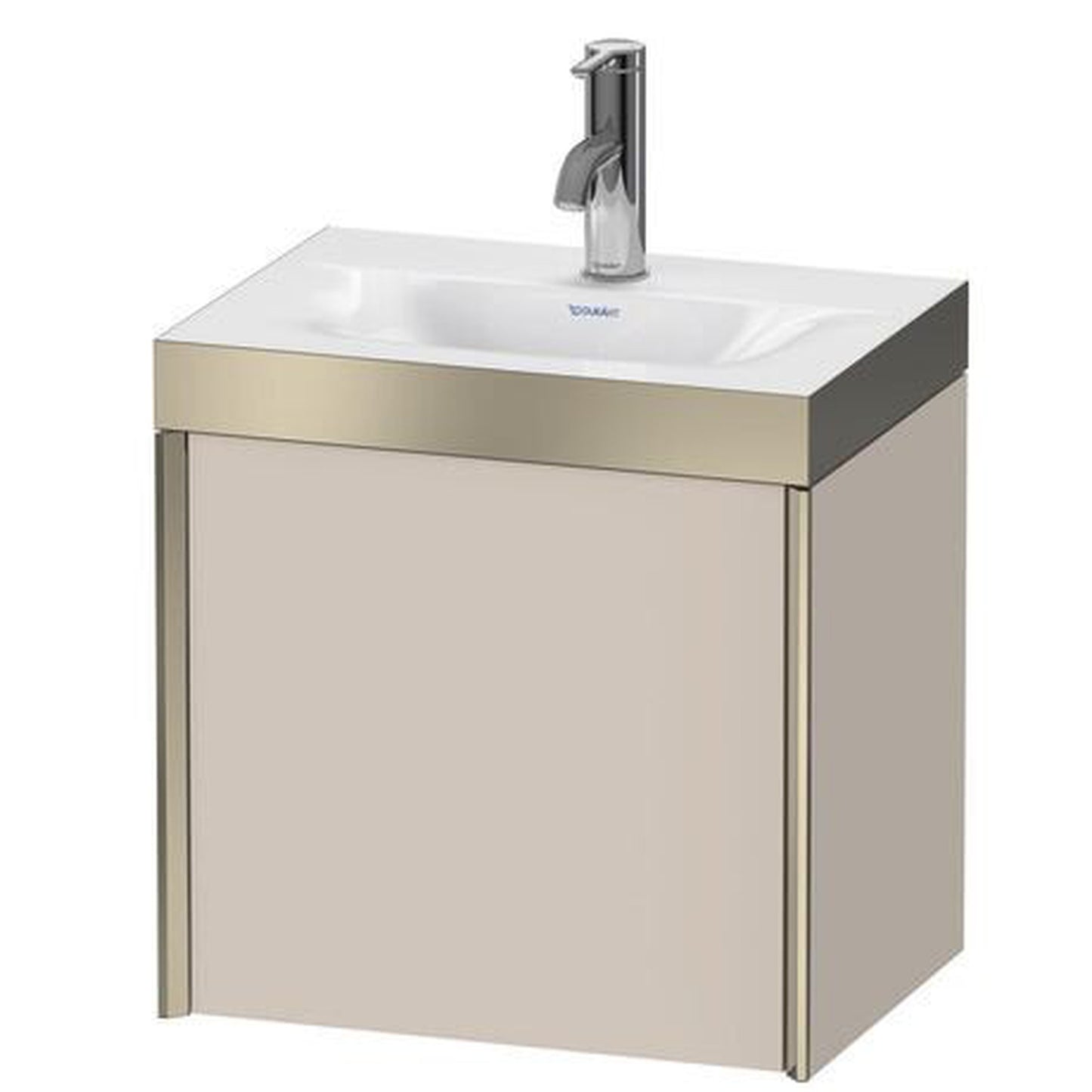 Duravit XViu 18" x 18" x 13" One Door C-Bonded Wall-Mount Vanity Kit With One Tap Hole, Taupe (XV4631OB191P)