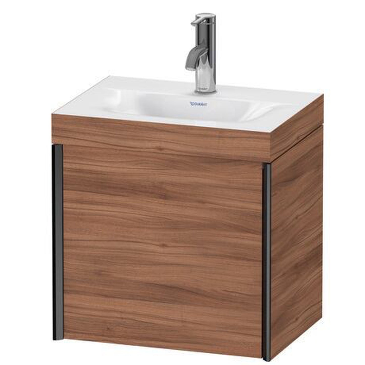 Duravit XViu 18" x 18" x 13" One Door C-Bonded Wall-Mount Vanity Kit With One Tap Hole, Walnut (XV4631OB279C)