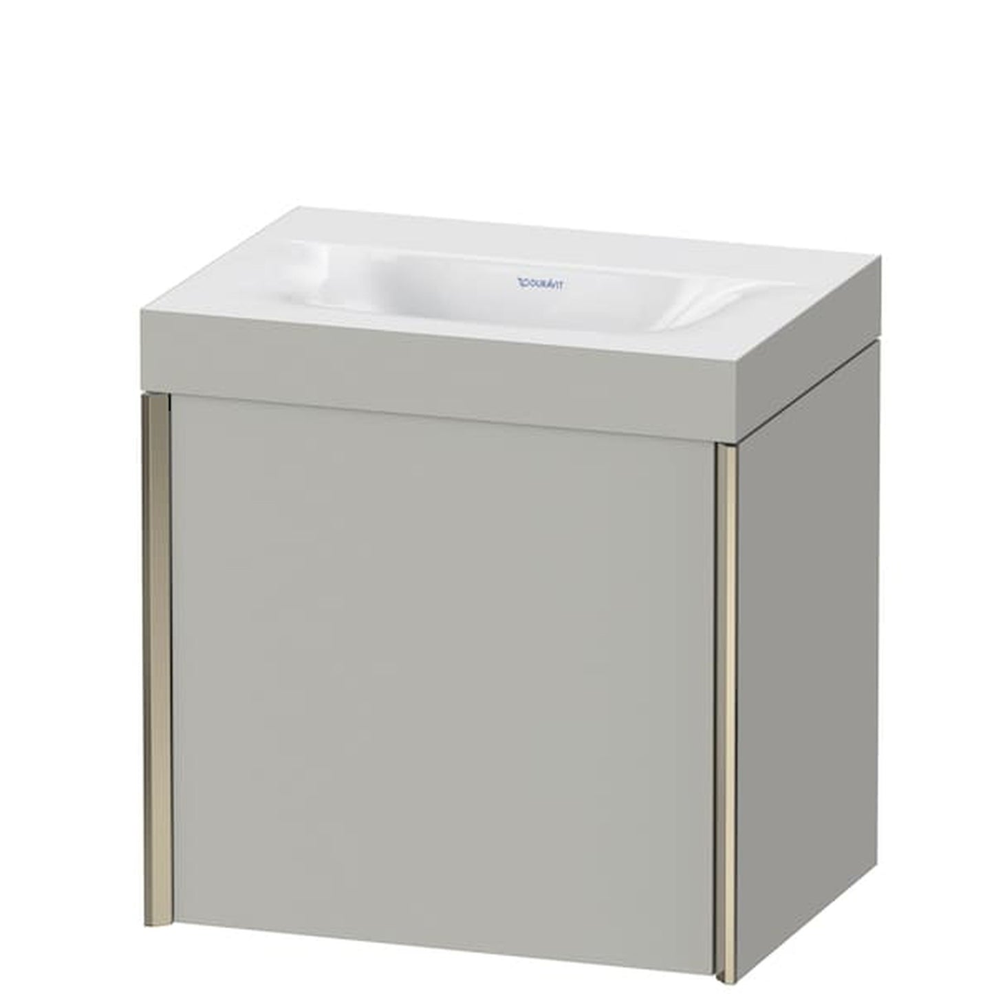 Duravit XViu 18" x 18" x 13" One Door C-Bonded Wall-Mount Vanity Kit Without Tap Hole, Concrete Gray (XV4631NB107C)