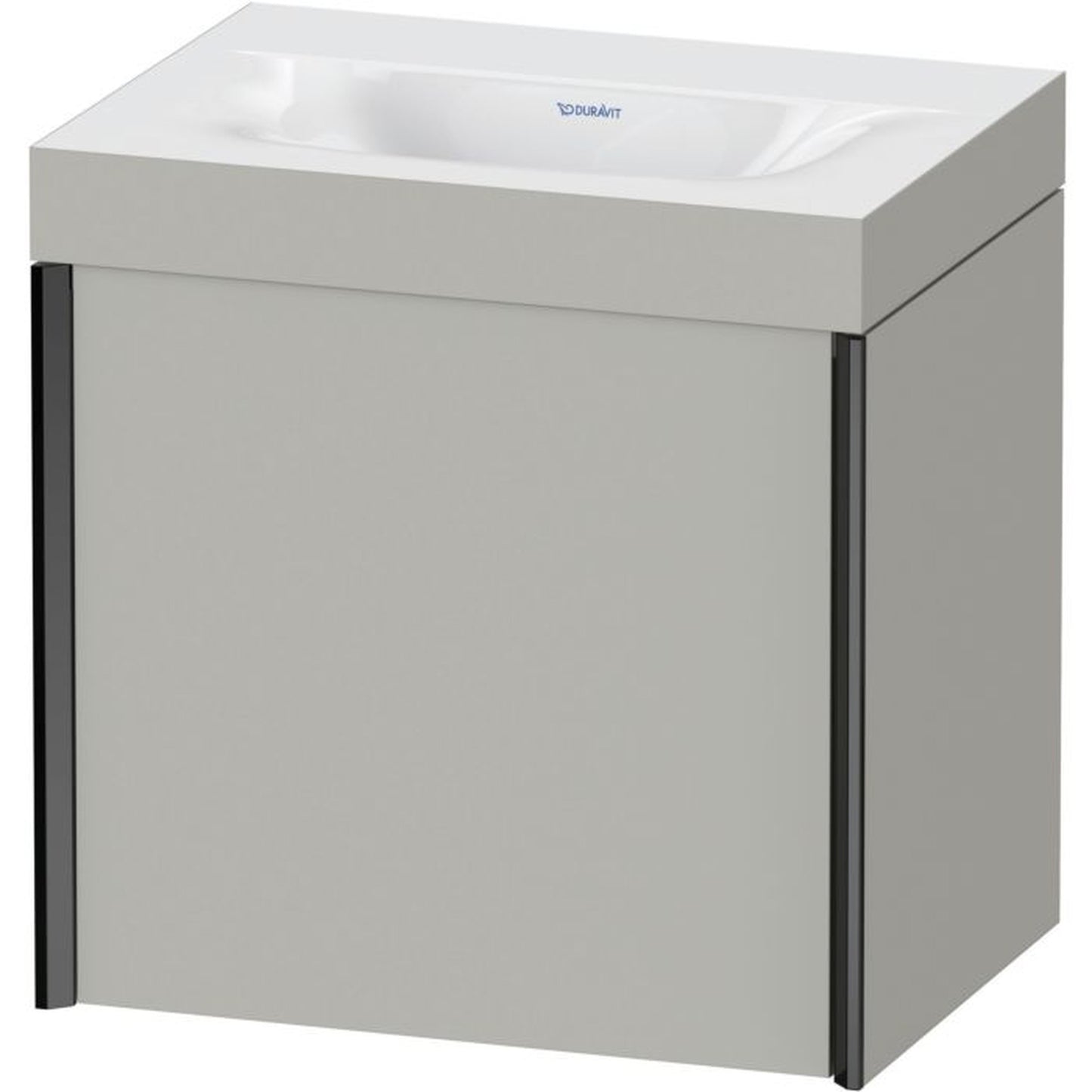 Duravit XViu 18" x 18" x 13" One Door C-Bonded Wall-Mount Vanity Kit Without Tap Hole, Concrete Gray (XV4631NB207C)