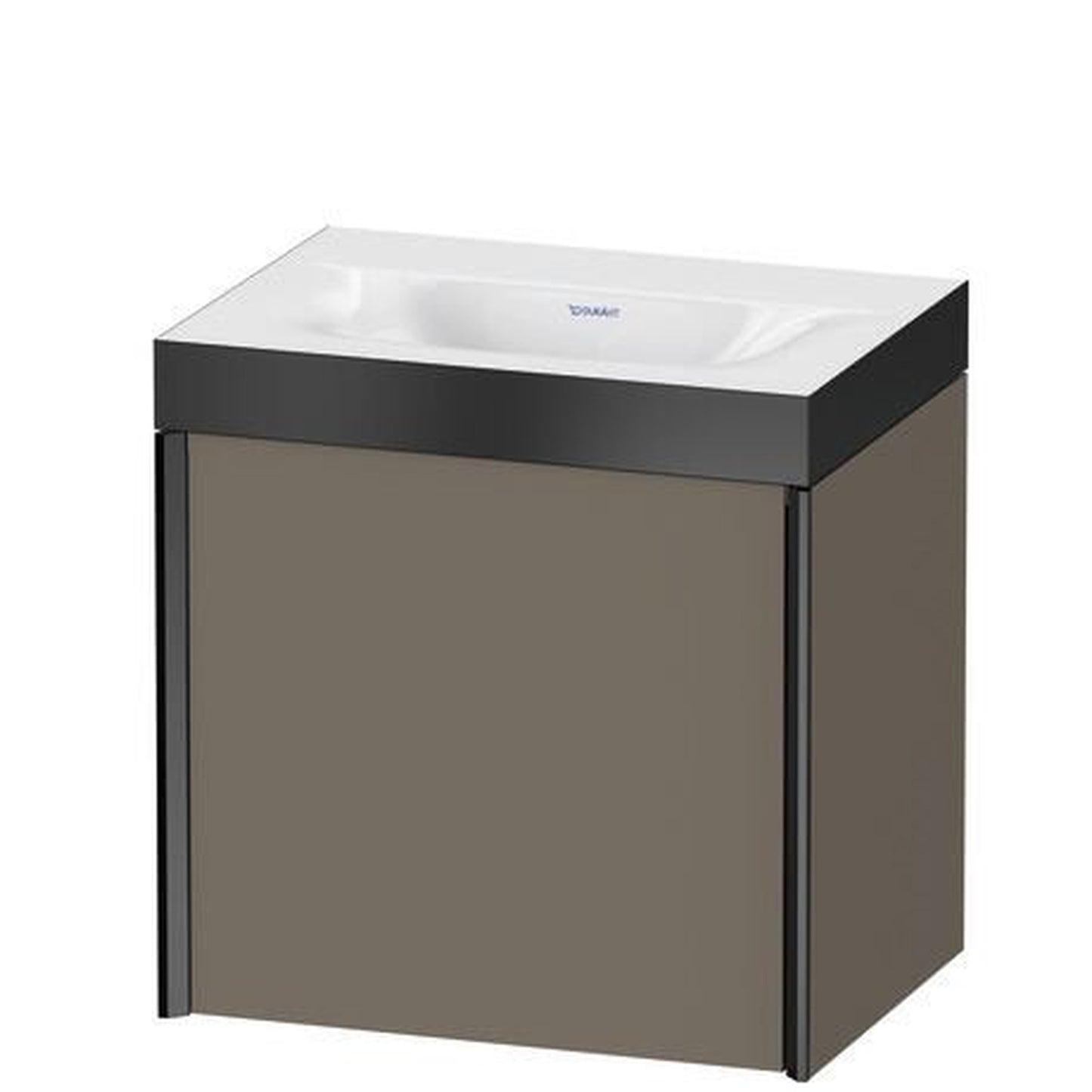 Duravit XViu 18" x 18" x 13" One Door C-Bonded Wall-Mount Vanity Kit Without Tap Hole, Flannel Gray (XV4631NB290P)