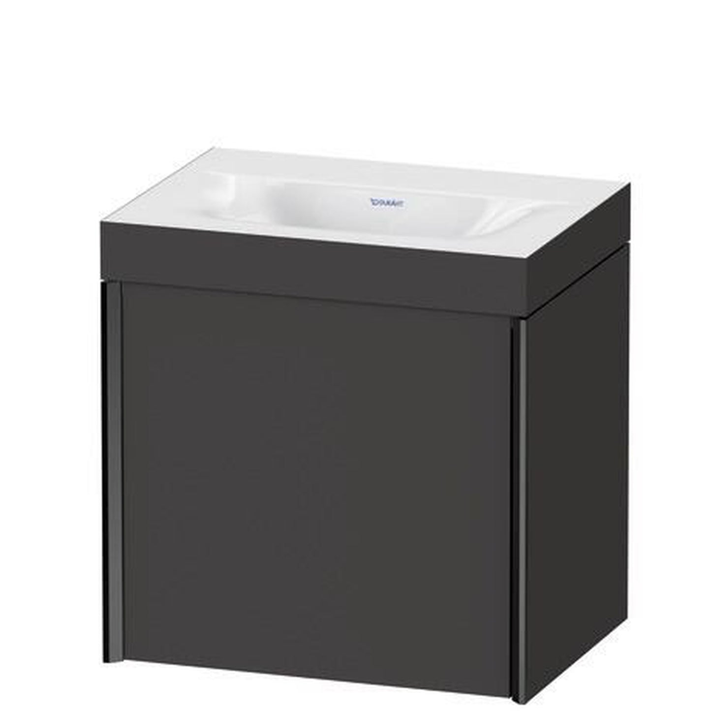 Duravit XViu 18" x 18" x 13" One Door C-Bonded Wall-Mount Vanity Kit Without Tap Hole, Graphite (XV4631NB280C)