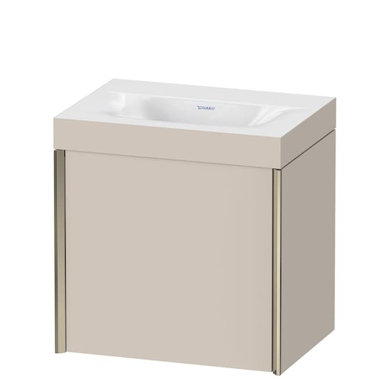 Duravit XViu 18" x 18" x 13" One Door C-Bonded Wall-Mount Vanity Kit Without Tap Hole, Taupe (XV4631NB191C)