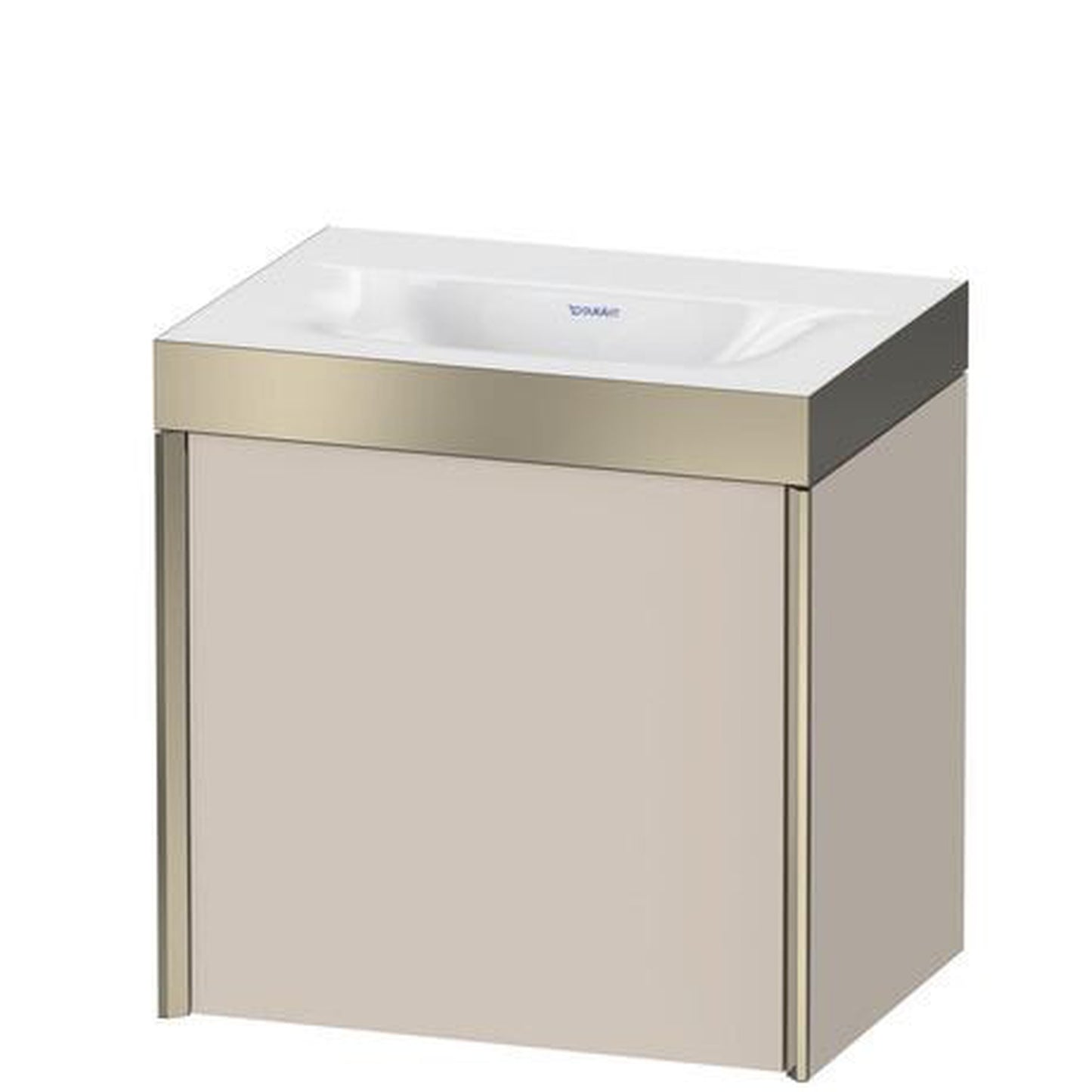 Duravit XViu 18" x 18" x 13" One Door C-Bonded Wall-Mount Vanity Kit Without Tap Hole, Taupe (XV4631NB191P)