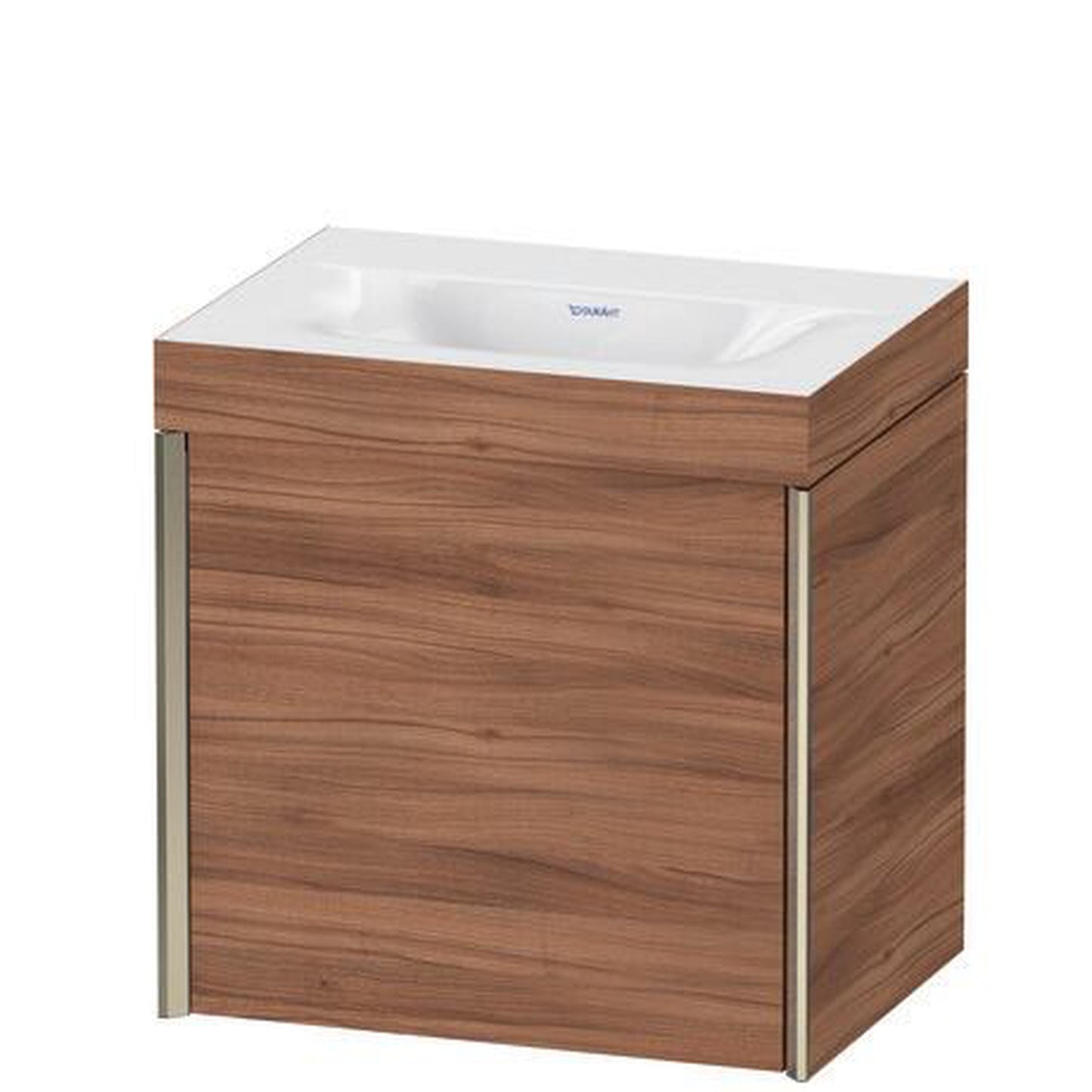 Duravit XViu 18" x 18" x 13" One Door C-Bonded Wall-Mount Vanity Kit Without Tap Hole, Walnut (XV4631NB179C)
