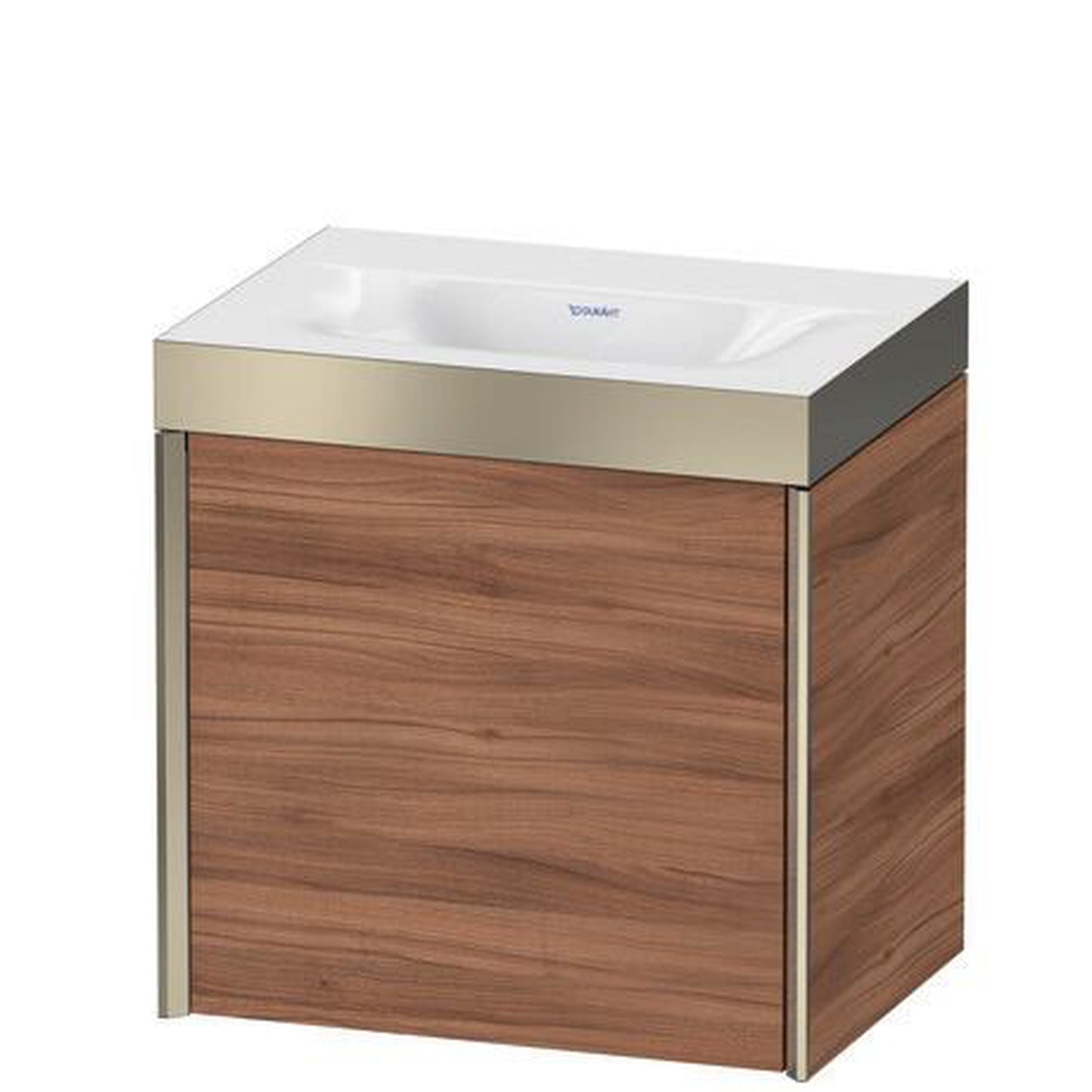 Duravit XViu 18" x 18" x 13" One Door C-Bonded Wall-Mount Vanity Kit Without Tap Hole, Walnut (XV4631NB179P)