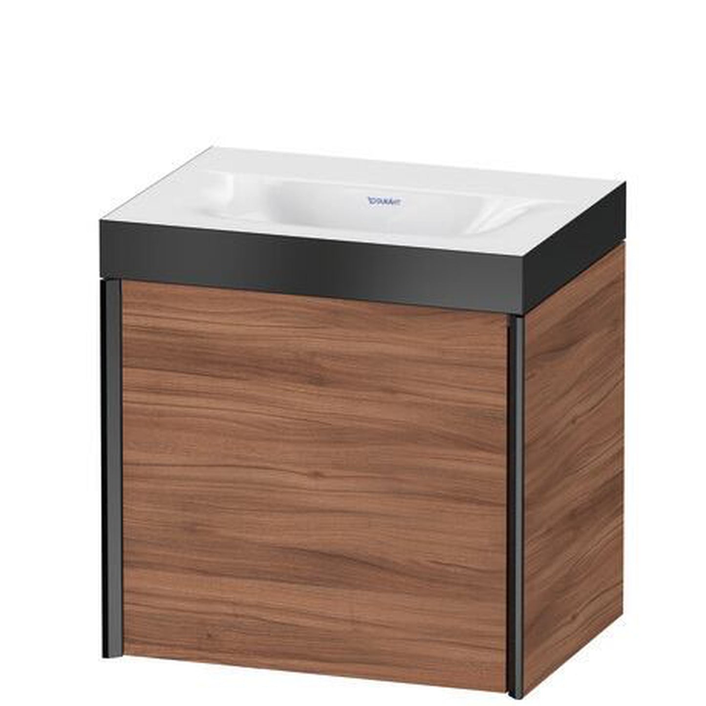 Duravit XViu 18" x 18" x 13" One Door C-Bonded Wall-Mount Vanity Kit Without Tap Hole, Walnut (XV4631NB279P)