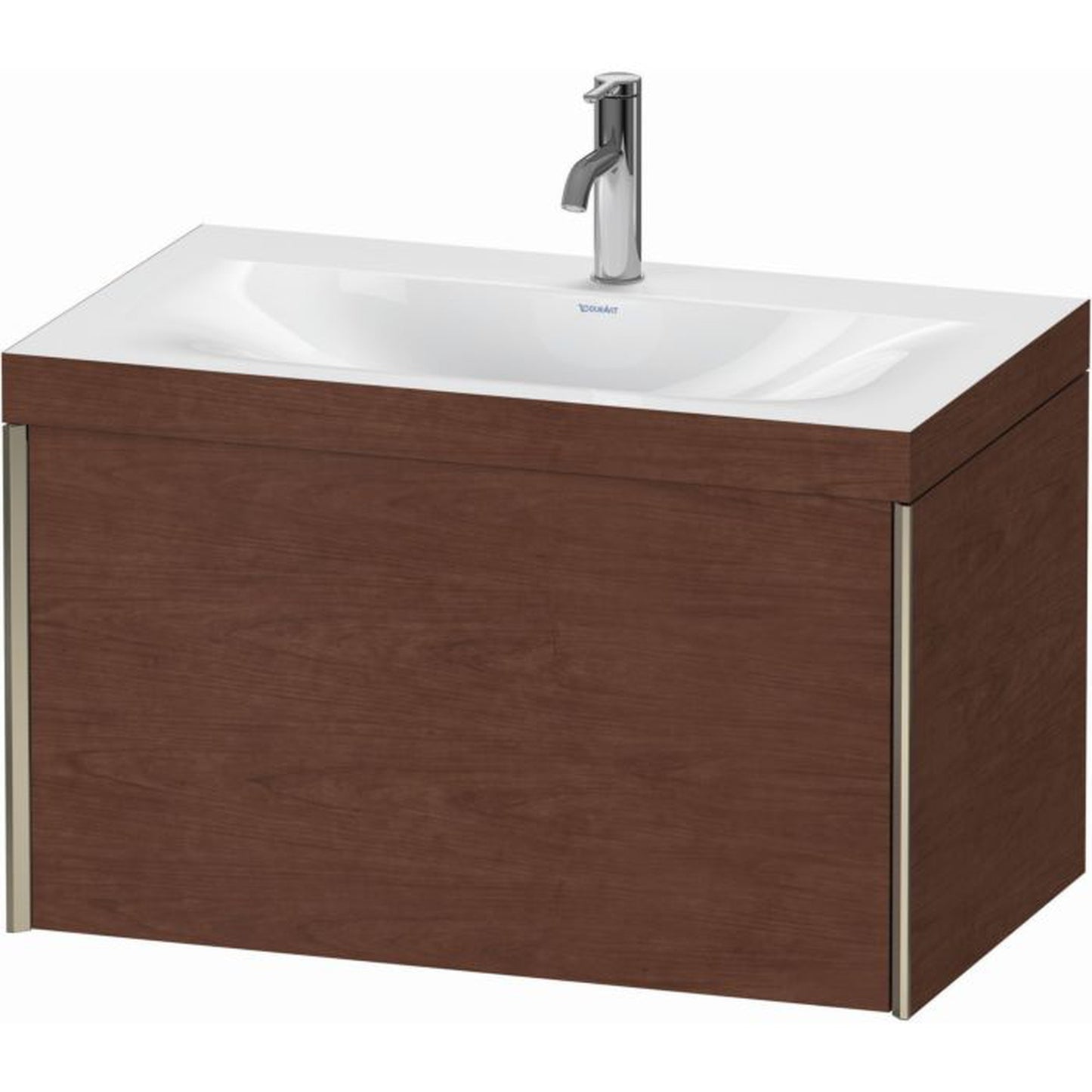 Duravit XViu 31" x 20" x 19" One Drawer C-Bonded Wall-Mount Vanity Kit With One Tap Hole, American Walnut (XV4610OB113C)