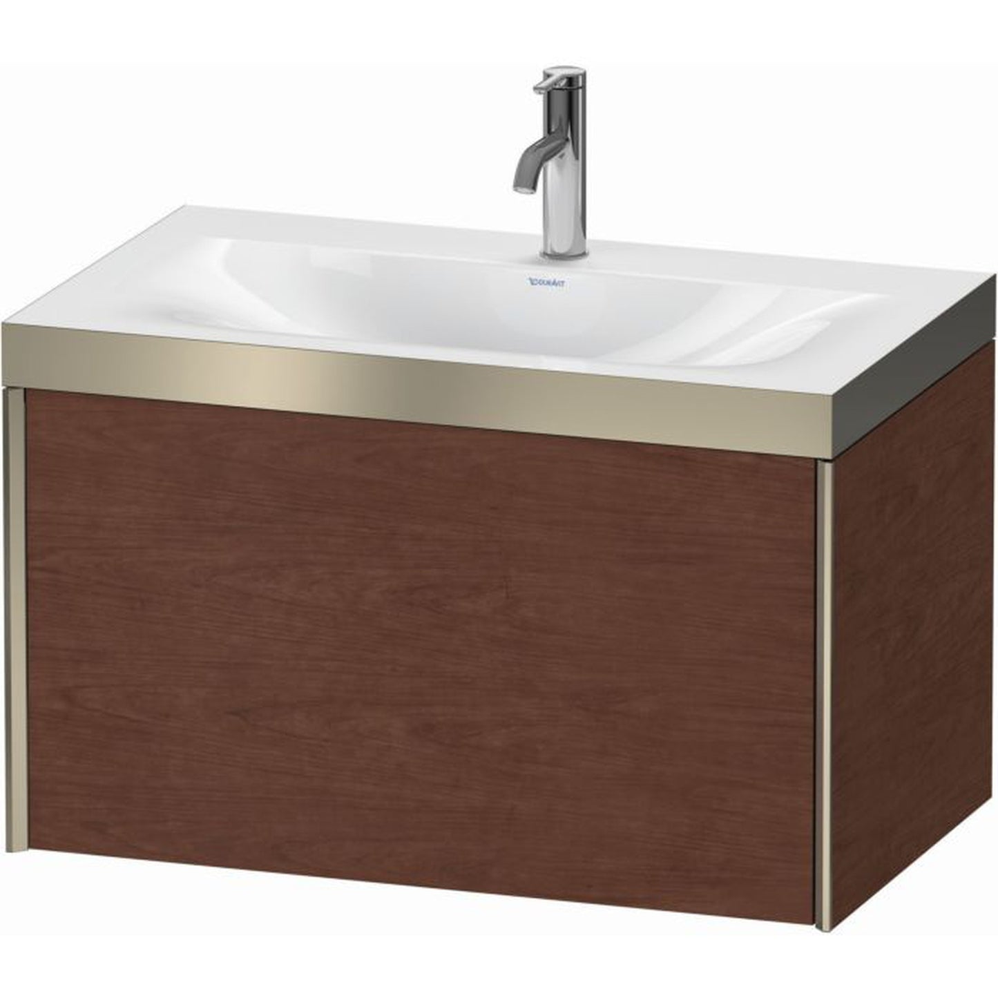 Duravit XViu 31" x 20" x 19" One Drawer C-Bonded Wall-Mount Vanity Kit With One Tap Hole, American Walnut (XV4610OB113P)