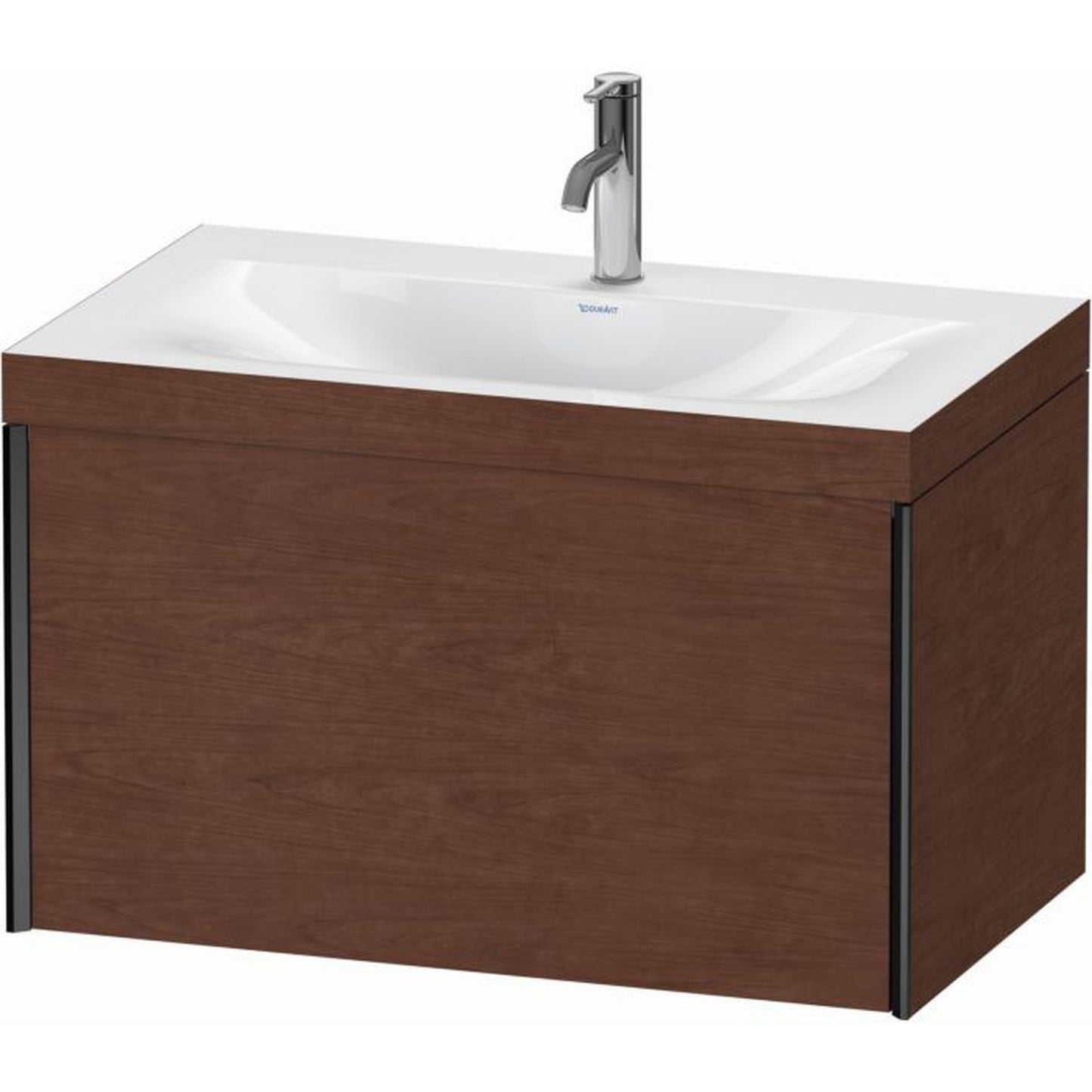 Duravit XViu 31" x 20" x 19" One Drawer C-Bonded Wall-Mount Vanity Kit With One Tap Hole, American Walnut (XV4610OB213C)