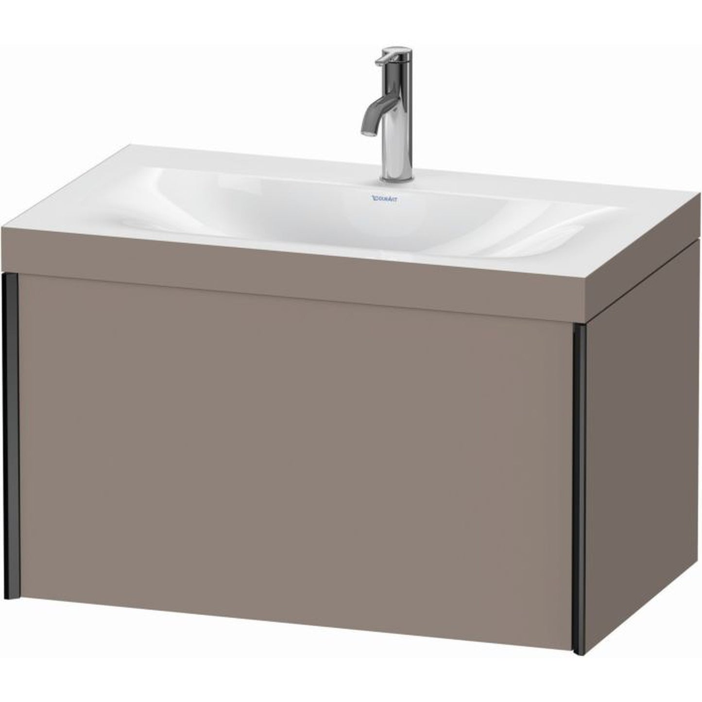 Duravit XViu 31" x 20" x 19" One Drawer C-Bonded Wall-Mount Vanity Kit With One Tap Hole, Basalt (XV4610OB243C)