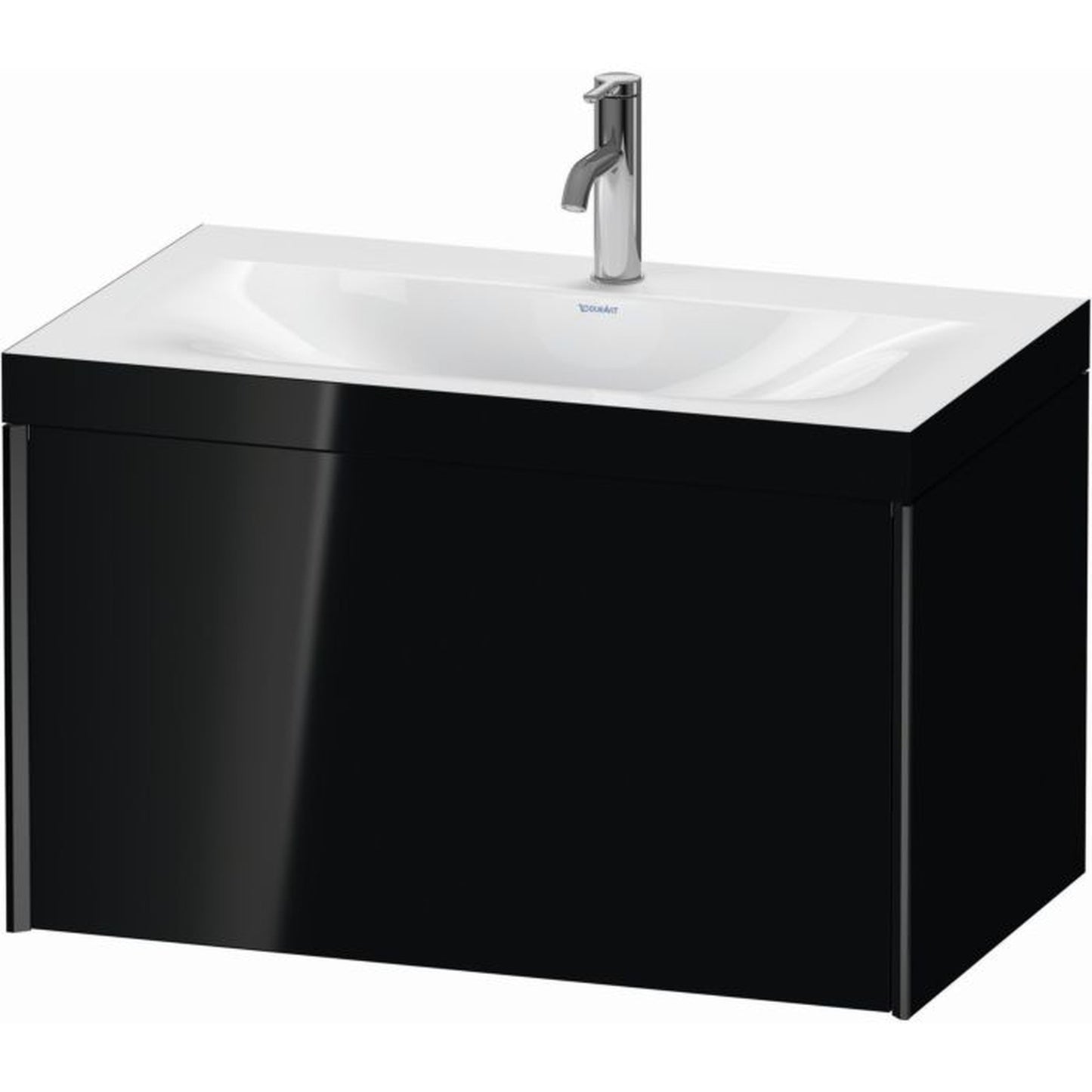 Duravit XViu 31" x 20" x 19" One Drawer C-Bonded Wall-Mount Vanity Kit With One Tap Hole, Black (XV4610OB240C)