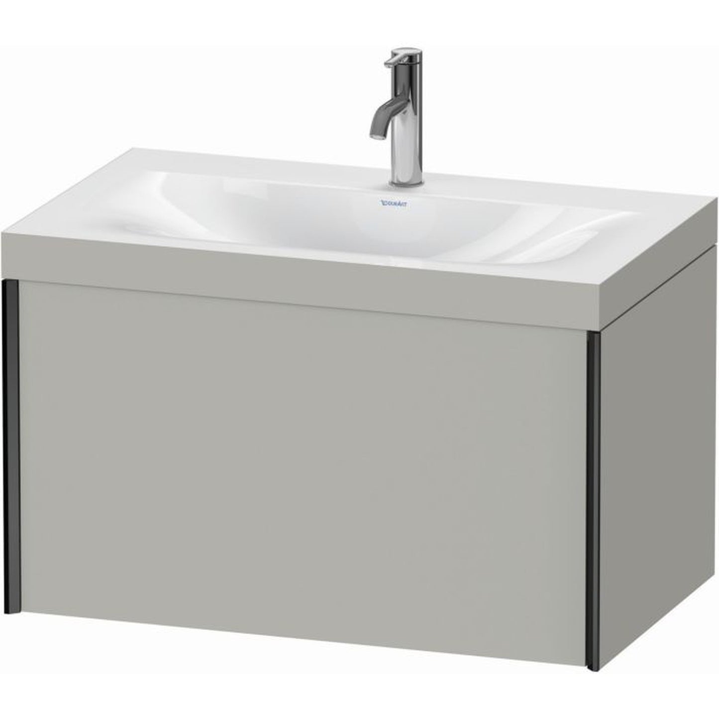 Duravit XViu 31" x 20" x 19" One Drawer C-Bonded Wall-Mount Vanity Kit With One Tap Hole, Concrete Gray (XV4610OB207C)