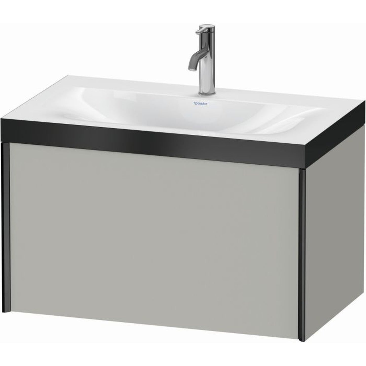 Duravit XViu 31" x 20" x 19" One Drawer C-Bonded Wall-Mount Vanity Kit With One Tap Hole, Concrete Gray (XV4610OB207P)