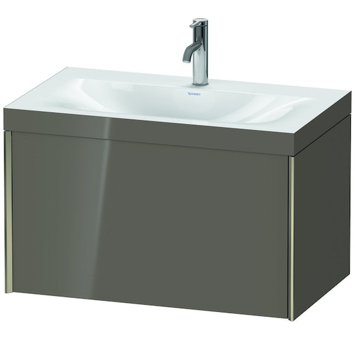 Duravit XViu 31" x 20" x 19" One Drawer C-Bonded Wall-Mount Vanity Kit With One Tap Hole, Flannel Gray (XV4610OB189C)