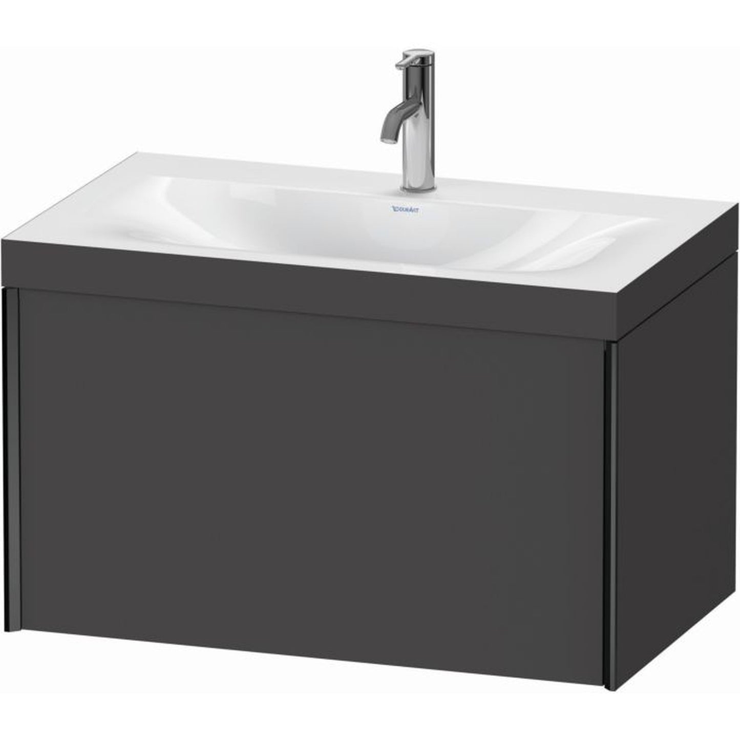 Duravit XViu 31" x 20" x 19" One Drawer C-Bonded Wall-Mount Vanity Kit With One Tap Hole, Graphite (XV4610OB249C)