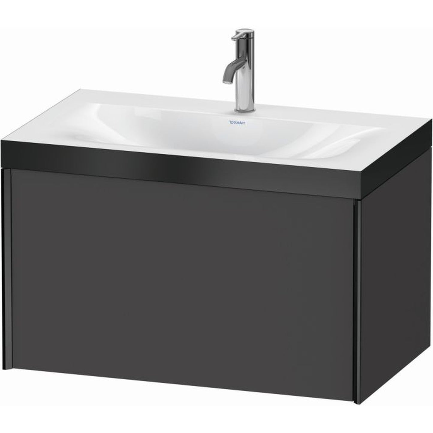 Duravit XViu 31" x 20" x 19" One Drawer C-Bonded Wall-Mount Vanity Kit With One Tap Hole, Graphite (XV4610OB249P)