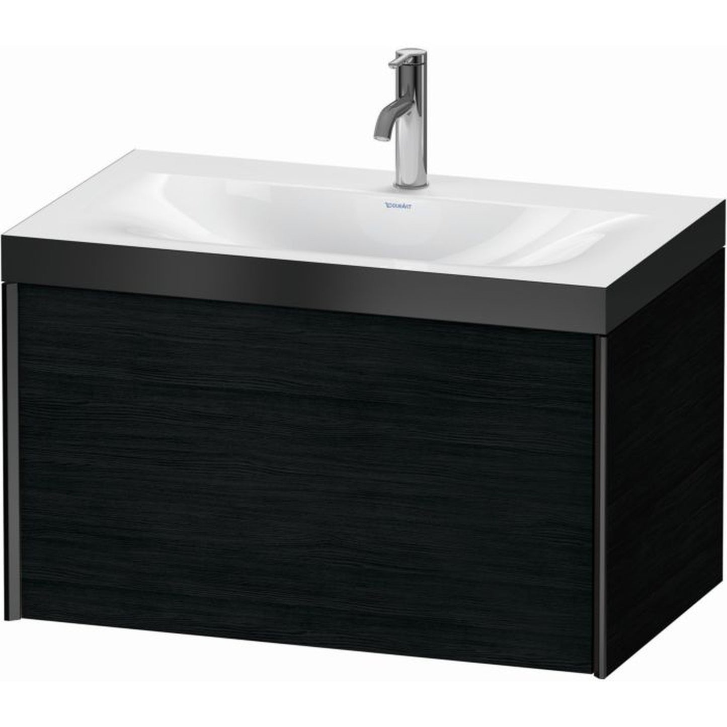 Duravit XViu 31" x 20" x 19" One Drawer C-Bonded Wall-Mount Vanity Kit With One Tap Hole, Oak Black (XV4610OB216P)