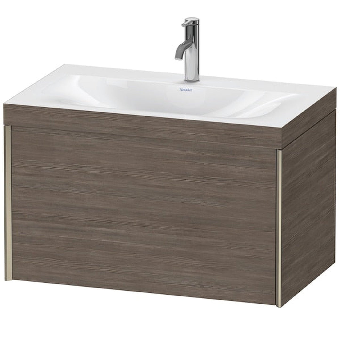 Duravit XViu 31" x 20" x 19" One Drawer C-Bonded Wall-Mount Vanity Kit With One Tap Hole, Pine Terra (XV4610OB151C)