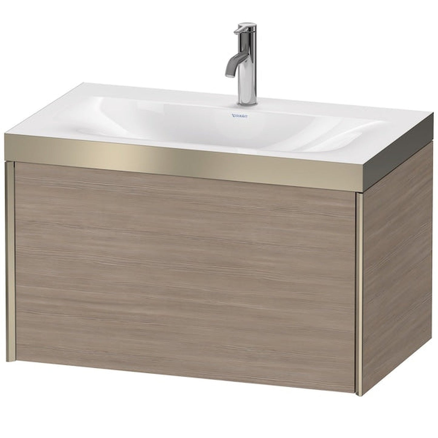 Duravit XViu 31" x 20" x 19" One Drawer C-Bonded Wall-Mount Vanity Kit With One Tap Hole, Silver Pine (XV4610OB131P)