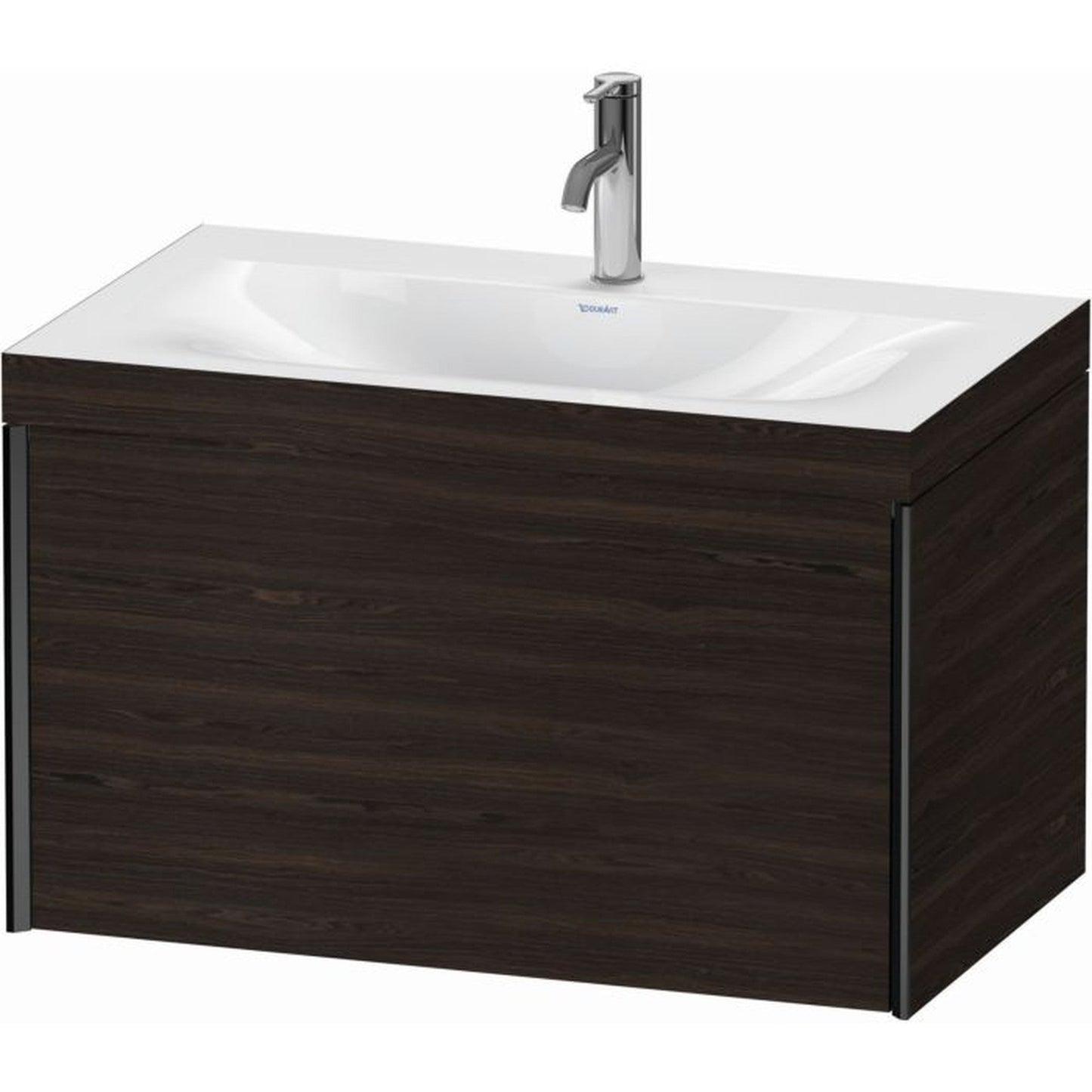 Duravit XViu 31" x 20" x 19" One Drawer C-Bonded Wall-Mount Vanity Kit With One Tap Hole, Walnut Brushed (XV4610OB269C)
