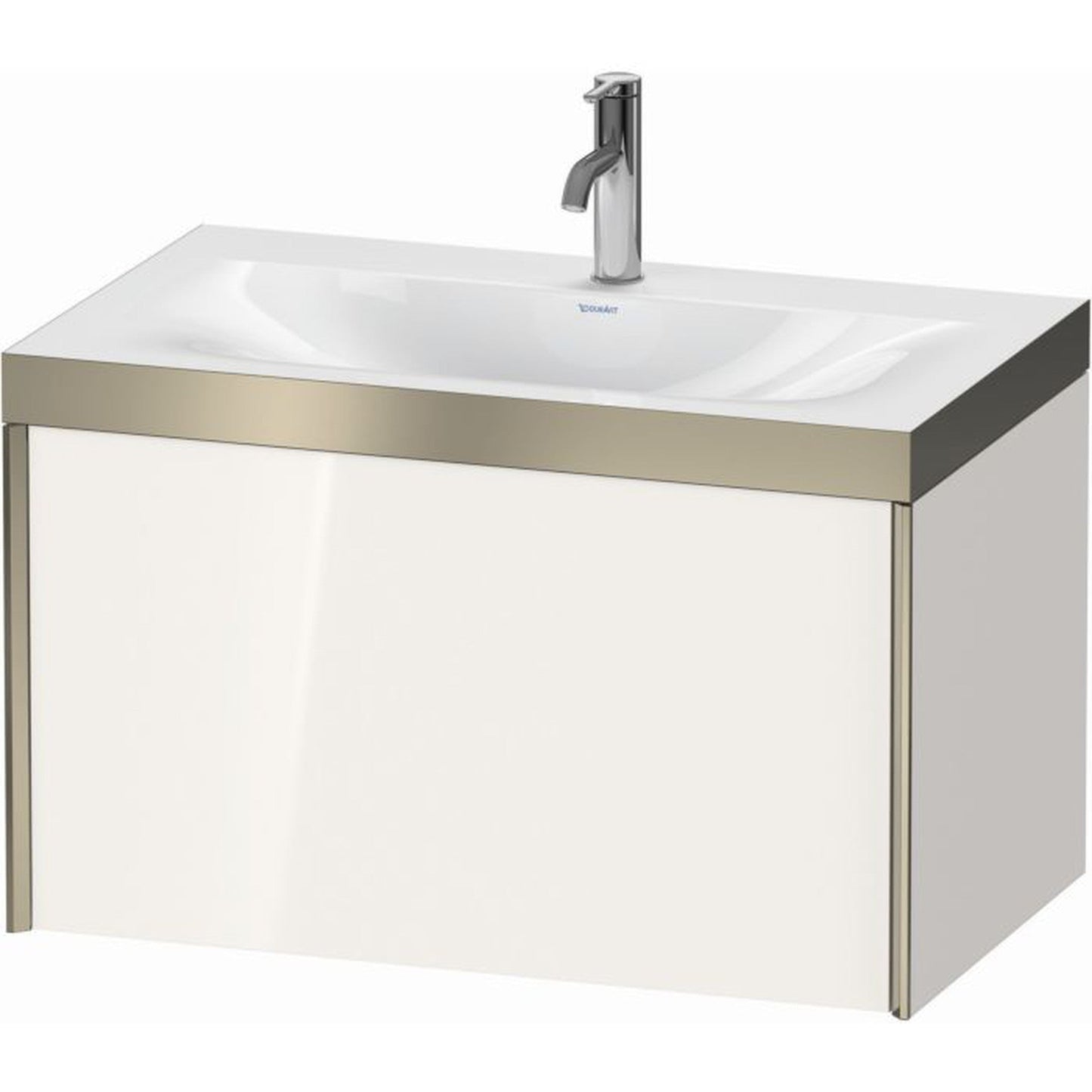 Duravit XViu 31" x 20" x 19" One Drawer C-Bonded Wall-Mount Vanity Kit With One Tap Hole, White (XV4610OB122P)