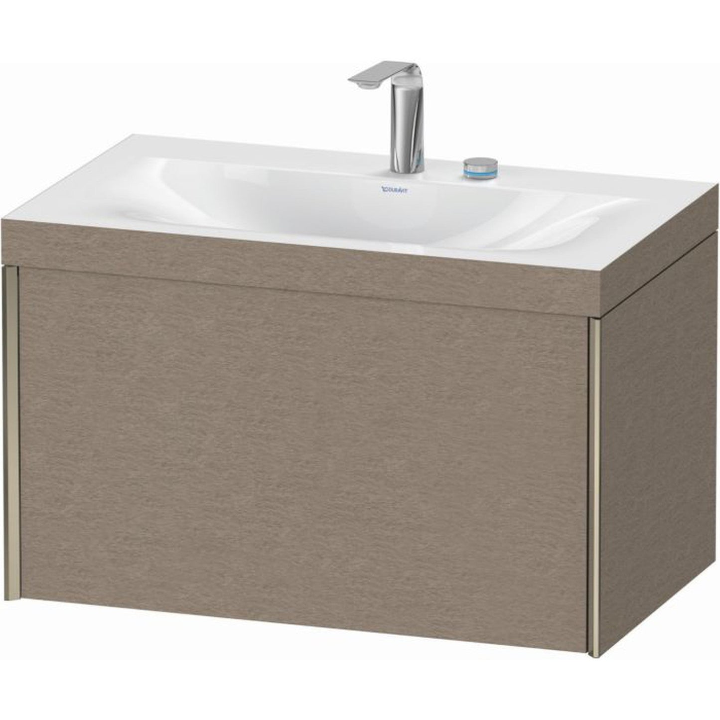Duravit XViu 31" x 20" x 19" One Drawer C-Bonded Wall-Mount Vanity Kit With Two Tap Holes, Cashmere Oak (XV4610EB111C)
