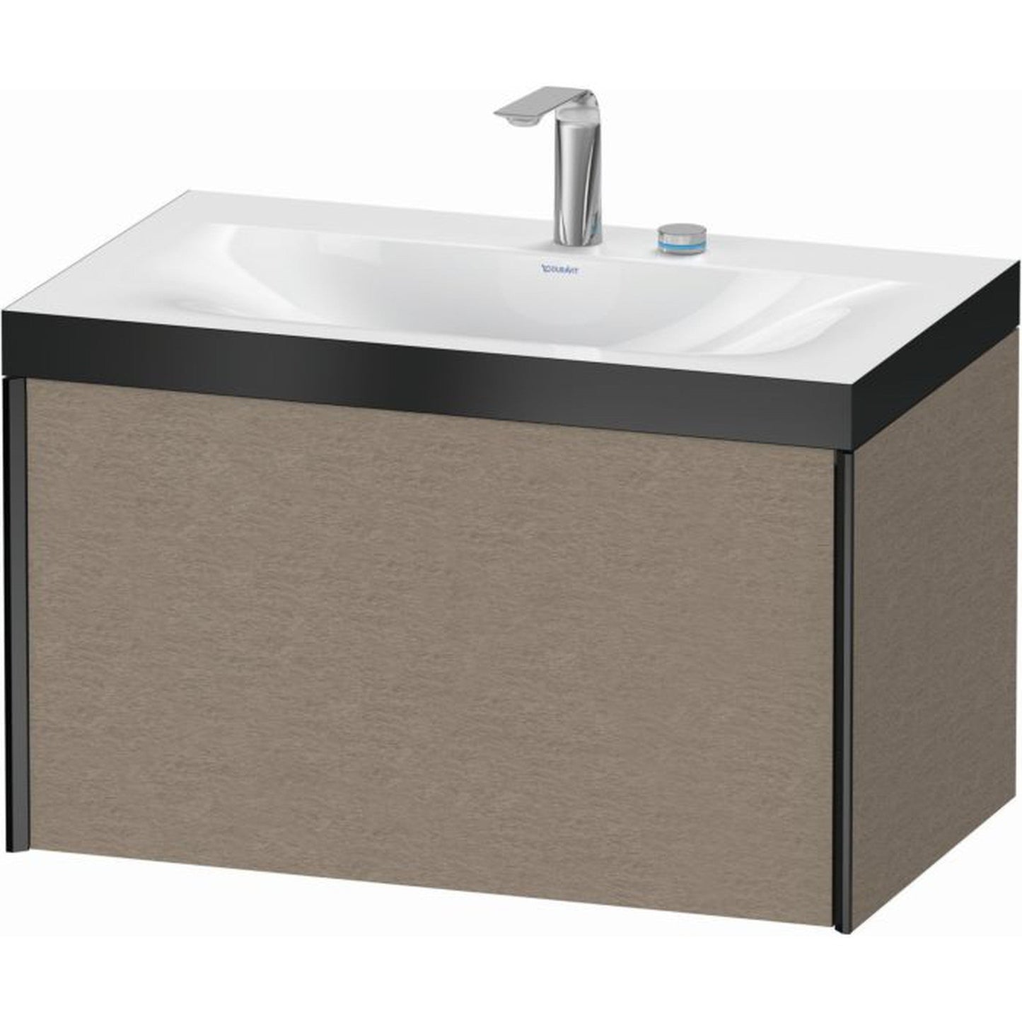 Duravit XViu 31" x 20" x 19" One Drawer C-Bonded Wall-Mount Vanity Kit With Two Tap Holes, Cashmere Oak (XV4610EB211P)
