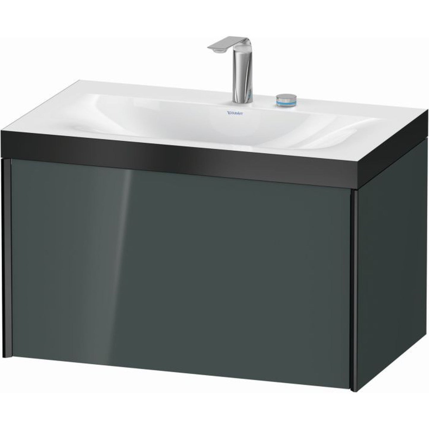 Duravit XViu 31" x 20" x 19" One Drawer C-Bonded Wall-Mount Vanity Kit With Two Tap Holes, Dolomite Gray (XV4610EB238P)