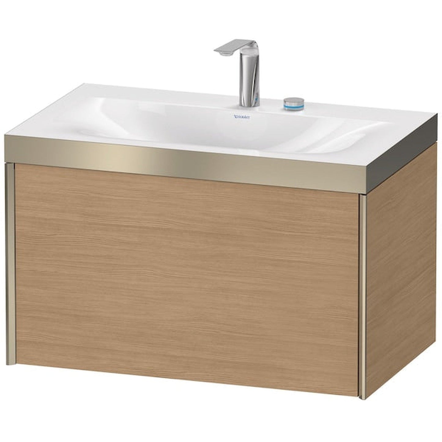 Duravit XViu 31" x 20" x 19" One Drawer C-Bonded Wall-Mount Vanity Kit With Two Tap Holes, European Oak (XV4610EB152P)